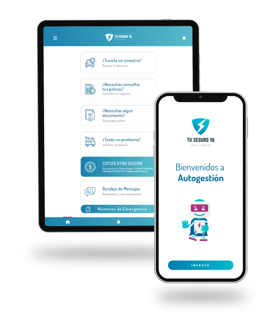 Imagen de un celular con la app de Tu Seguro Ya 